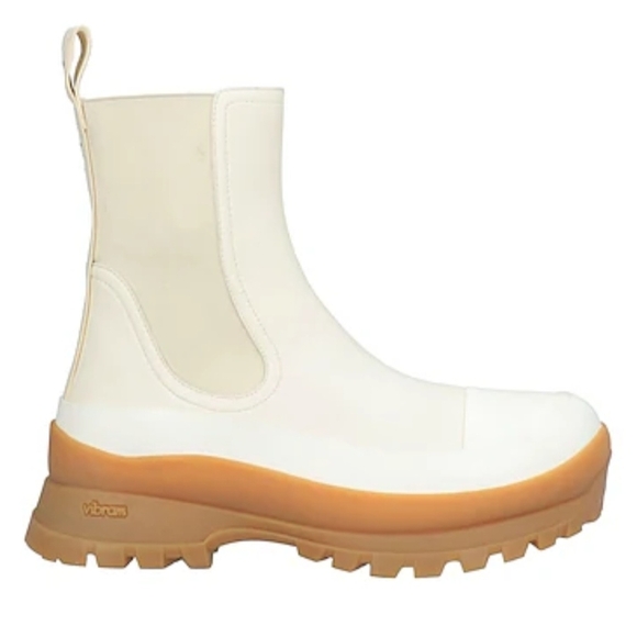 Stella Mccartney Trace Light Texture Ankle Boots in Beige Polyurethane Size 38 - Picture 3 of 9